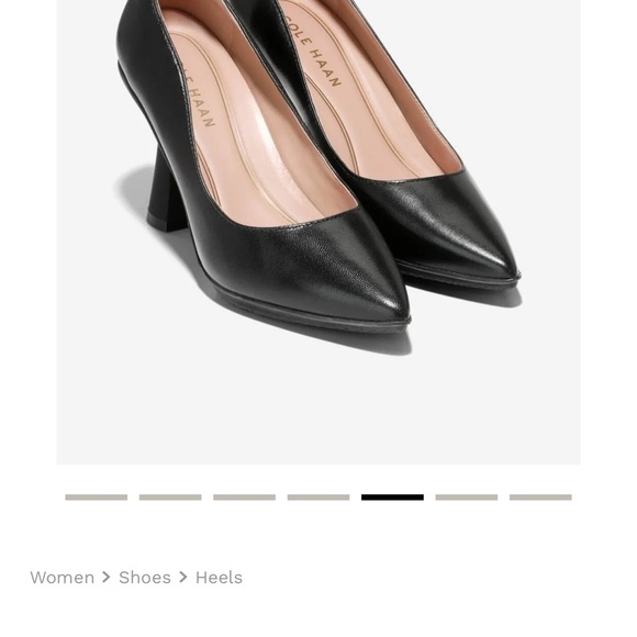 NEW WITHOUT TAG:  Cole Haan Grand Ambition York Pump Black Leather Pointed Toe - Picture 6 of 7